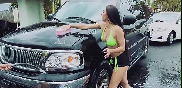  Car washing teens suck